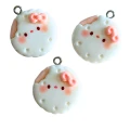 ZAW358 Zawieszki zawieszka z akrylowej żywicy ciasteczko jellycat herbatnik biała 1szt