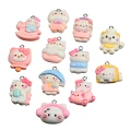 ZAW359 Zawieszki z akrylowej żywicy zwierzątka jellycat kotki Kitty i inne mix 5szt