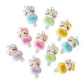 ZAW360 Zawieszki z akrylowej żywicy zwierzątka jellycat kotki Kitty lizak lody 3szt