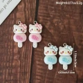 ZAW360 Zawieszki z akrylowej żywicy zwierzątka jellycat kotki Kitty lizak lody 3szt