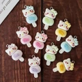 ZAW360 Zawieszki z akrylowej żywicy zwierzątka jellycat kotki Kitty lizak lody 3szt