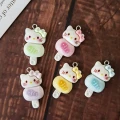 ZAW360 Zawieszki z akrylowej żywicy zwierzątka jellycat kotki Kitty lizak lody 3szt