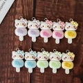 ZAW360 Zawieszki z akrylowej żywicy zwierzątka jellycat kotki Kitty lizak lody 3szt