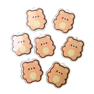 ZAP1 Zawieszka dwustronna akrylowa pleksi do breloka bear miś misiu 1szt