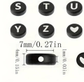 KLZ110 Koraliki literki monetki 7mm do bransoletki czarne zestaw 1350szt żyłka kulki