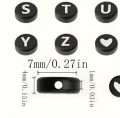 KLZ110 Koraliki literki monetki 7mm do bransoletki czarne zestaw 1350szt żyłka kulki