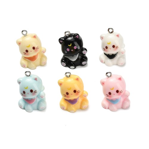 ZAW367 Zawieszki żywica jellycat kotki kotek figurki cute miks 5szt