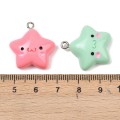 ZAW368 Zawieszki żywica cute gwiazdki gwiazdy miks kolor 3szt