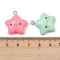 ZAW368 Zawieszki żywica cute gwiazdki gwiazdy miks kolor 3szt