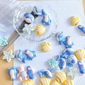 ZAW370 Zawieszki morskie żywica cute żółw rybka rozgwiazda miks 4szt