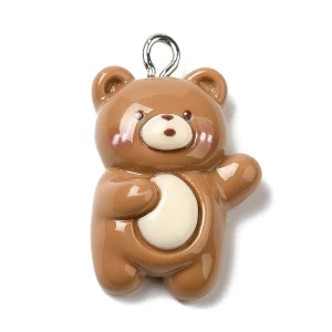 ZAW371 Zawieszka zawieszki z akrylowej żywicy misiu miś bear cute 1szt