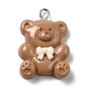 ZAW372 Zawieszka z akrylowej żywicy ciastko misiu miś bear cute 1szt