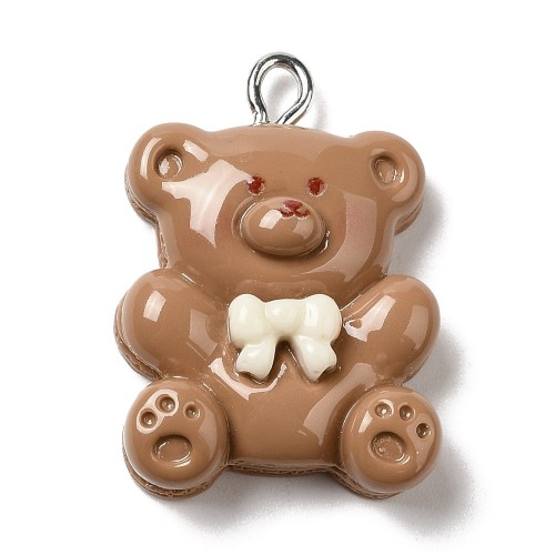 ZAW372 Zawieszka z akrylowej żywicy ciastko misiu miś bear cute 1szt