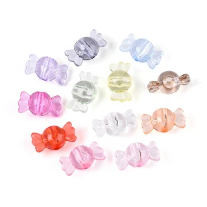 KOK237 Koraliki akrylowe przezroczyste CUKIERKI CANDY 16mm mix kolorów 20szt