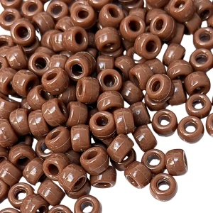 KOP179 Koraliki oponki akryl 9mm kandi pony bead brąz czekoladowe 20szt