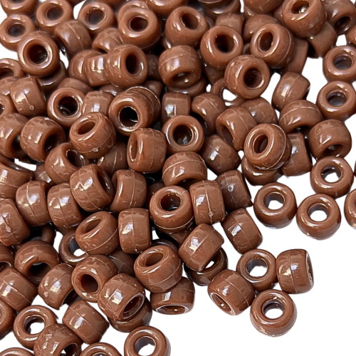 KOP179 Koraliki oponki akryl 9mm kandi pony bead brąz czekoladowe 20szt