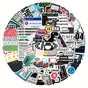 W80 Naklejki STICKER BOMB WLEPY wlepki INFORMATYK NERD MEMY PROGRAMISTA 50szt 