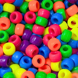KOP153 Koraliki oponki 9mm kandi pony bead miks kolory neonowe fluo 50szt