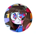 PRZ115 Przypinka button badzik Pomni Digital Circus 58mm L