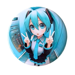 PRZ120 Przypinka button badzik Hatsune Miku winda rybie oko 58mm L