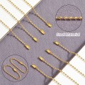 Steel Łańcuszek kulkowy z zapięciem 2mm 10cm 10szt złoty do biżuterii metek