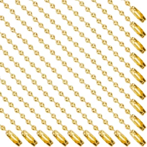 Steel Łańcuszek kulkowy z zapięciem 2mm 10cm 10szt złoty do biżuterii metek