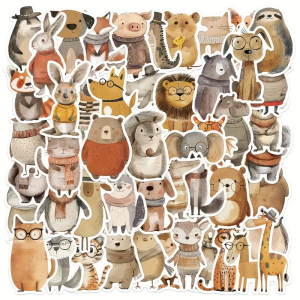 W81 Naklejki STICKER BOMB WLEPY wlepki ZWIERZĘTA RYSUNKOWE KRESKÓWKA 50szt