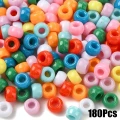KOP154 Koraliki kandi oponki akryl 9mm pony bead DUŻO 180szt miks