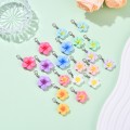 Zawieszki PLUMERIA hibiskus kwiat zestaw 10szt mini breloki karabinek