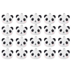ZAW390 Zawieszka z żywicy akrylowej panda misiu głowa pandy 2szt
