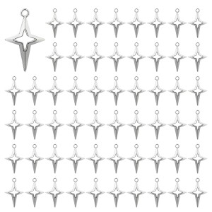 ZAW392 Zawieszki charm metalowe GWIAZDKA gwiazdki krzyżyk do bransoletek 27mm 5szt