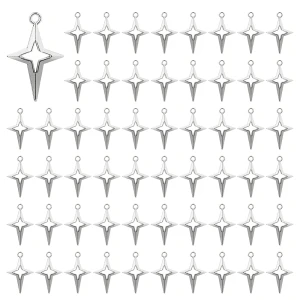 ZAW392 Zawieszki charm metalowe GWIAZDKA gwiazdki krzyżyk do bransoletek 27mm 5szt