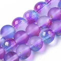 Koraliki kule kulki szklane szronione ombre złoty brokat 8mm 20szt
