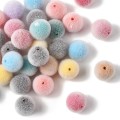 koraliki kule kulki flocky aksamit z futerkiem 12mm 10szt