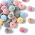 koraliki kule kulki flocky aksamit z futerkiem 12mm 10szt