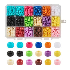 KOP156 Zestaw koralików kandi oponki akryl 9mm bransoletki pony beads 600szt