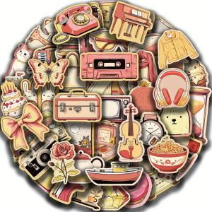 W87 Naklejki STICKER BOMB WLEPY wlepki RETRO VINTAGE MIKS 60szt 