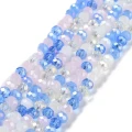 Koraliki szklane fasetowane okrągłe NIEBIESKIE róż ombre 6mm MIX