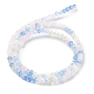 KSZ132 Koraliki szklane fasetowane okrągłe rondelle ombre opalizujące 4mm 50szt