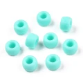 Koraliki oponki akryl 9mm kandi bransoletki pony bead morski turkus 20szt