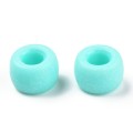 Koraliki oponki akryl 9mm kandi bransoletki pony bead morski turkus 20szt
