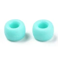 Koraliki oponki akryl 9mm kandi bransoletki pony bead morski turkus 20szt