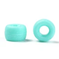 Koraliki oponki akryl 9mm kandi bransoletki pony bead morski turkus 20szt