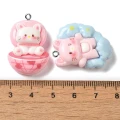 ZAW399 Zawieszki z żywicy kotek kitty księżyc chmurka 3szt mix