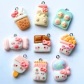 ZAW400 Zawieszki z żywicy kotek hello kitty cute kawaii 5szt słodki mix