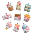 ZAW400 Zawieszki z żywicy kotek hello kitty cute kawaii 5szt słodki mix