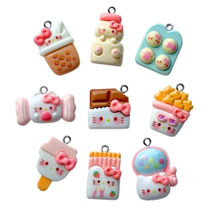 ZAW400 Zawieszki z żywicy kotek hello kitty cute kawaii 5szt słodki mix