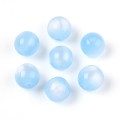 Koraliki Galaxy mieniące kocie oko OPALIZUJĄCE błękitne 8mm 10szt