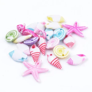 KOK259 Koraliki BOHO MORSKIE OCEAN muszle rozgwiazda muszelka konik morski mix 10g