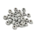 KOP48 Koraliki kandi oponki akryl 9mm warkoczyki bransoletki pony bead szare 20szt